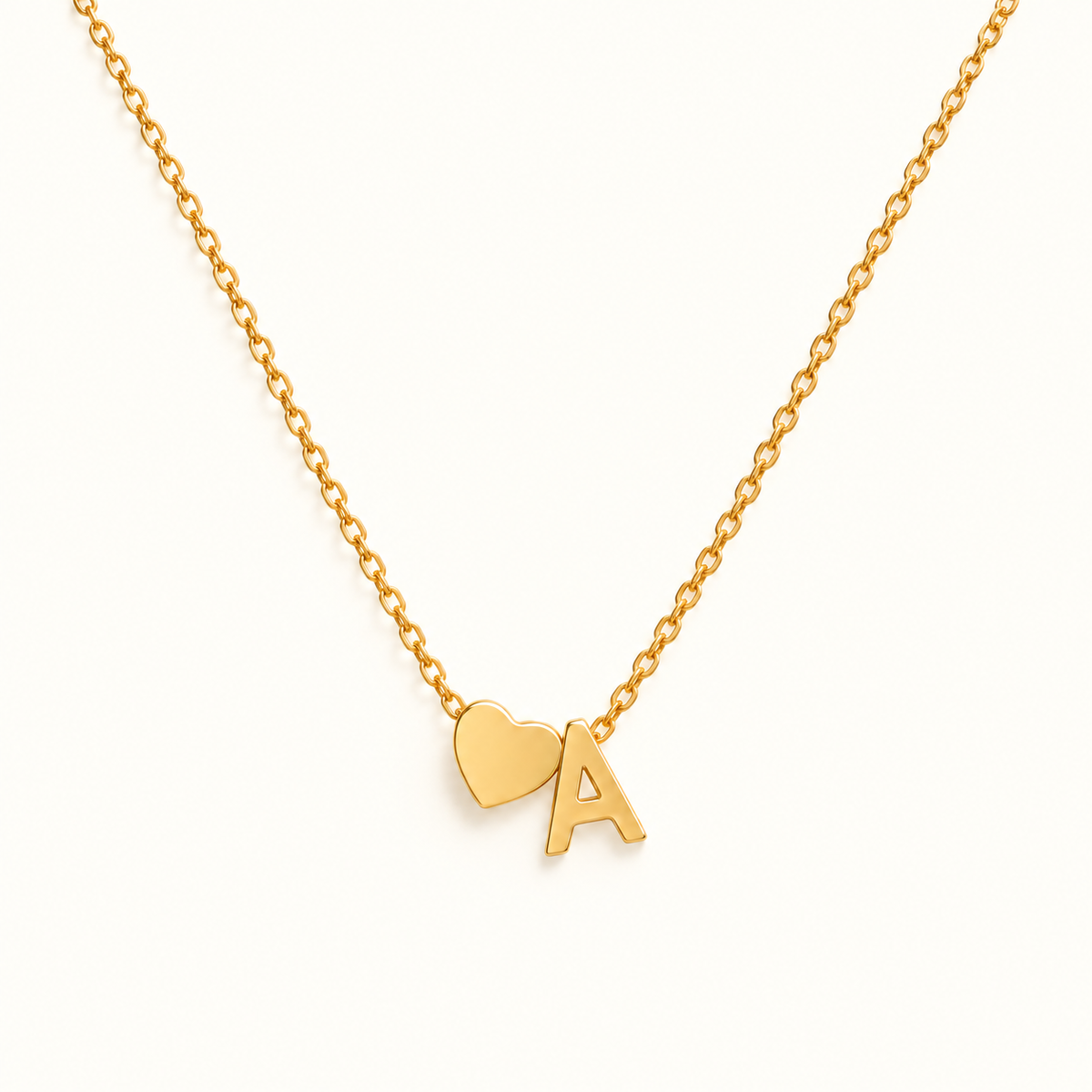 Initial Necklace with Heart