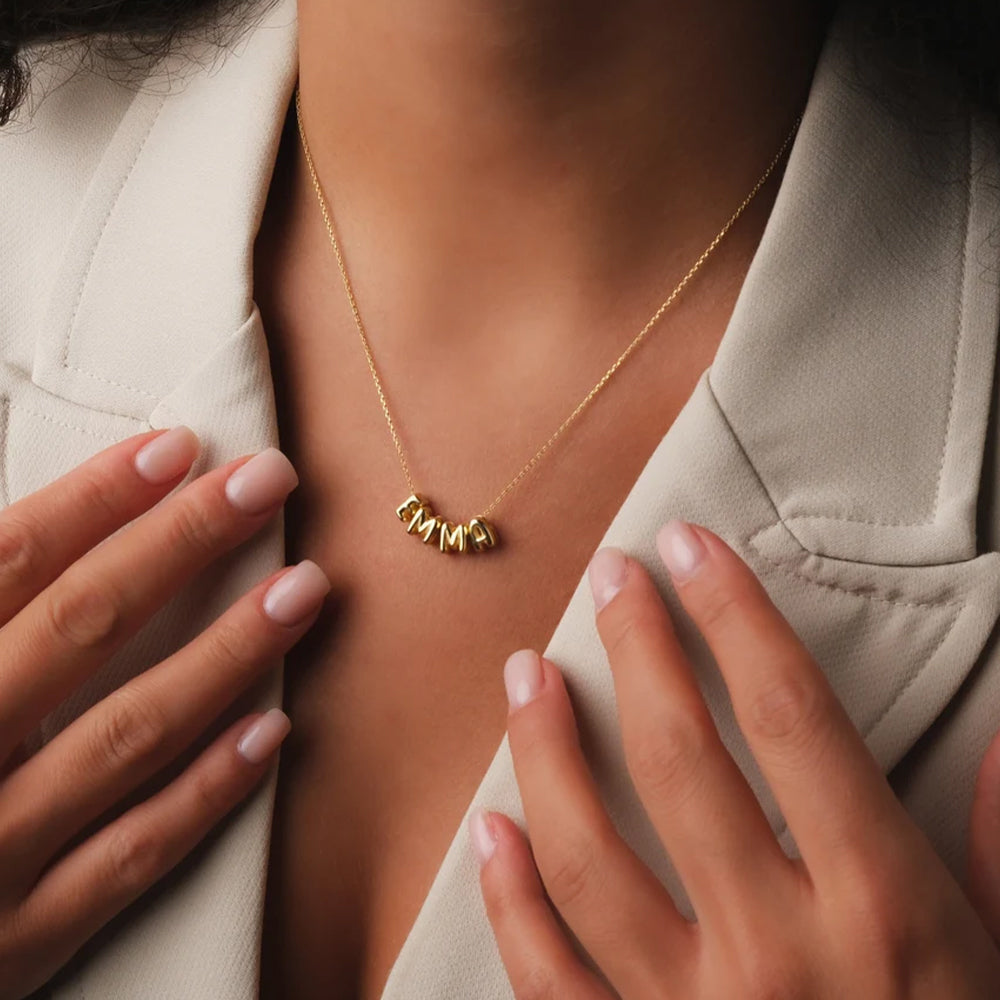 Bubble Initialen Halskette