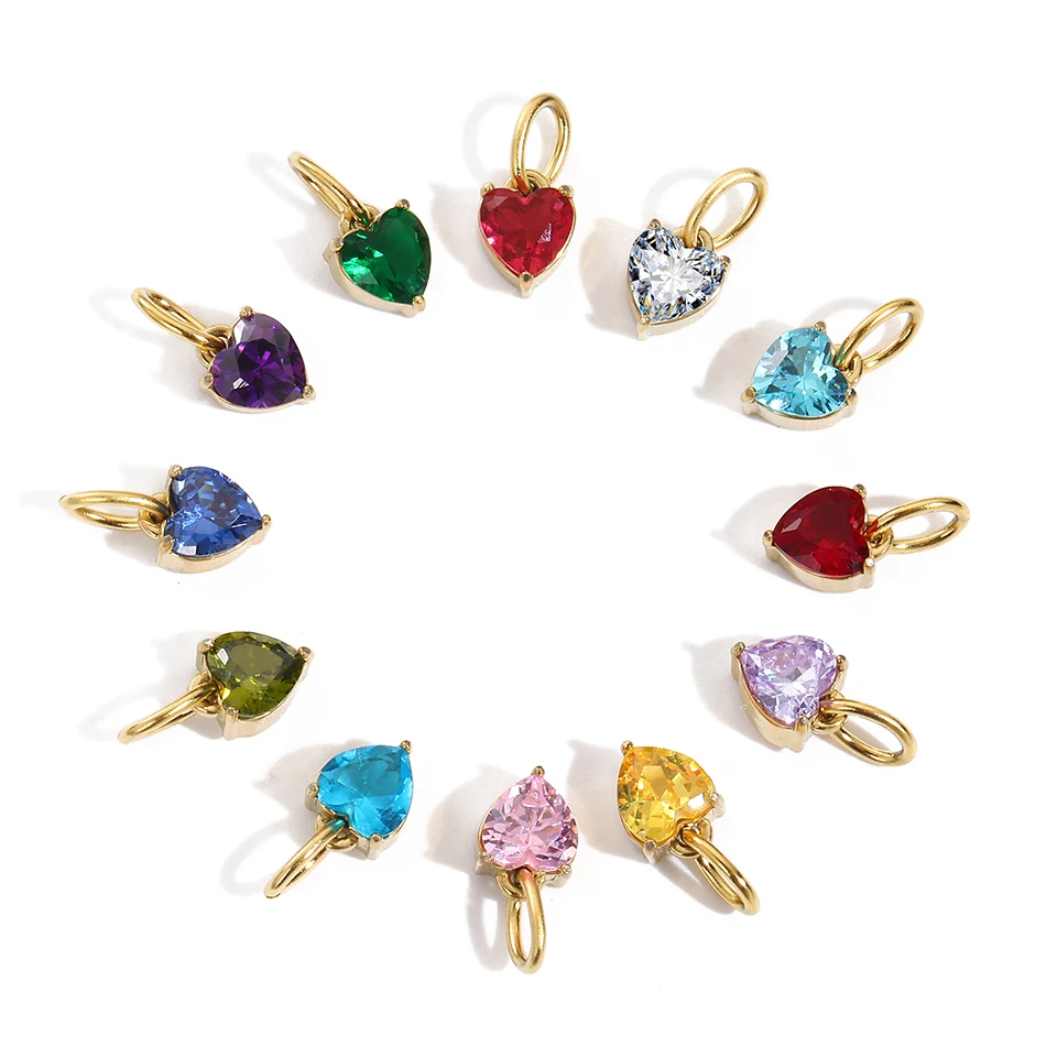 Initial Halskette mit Herz-Geburtsstein
