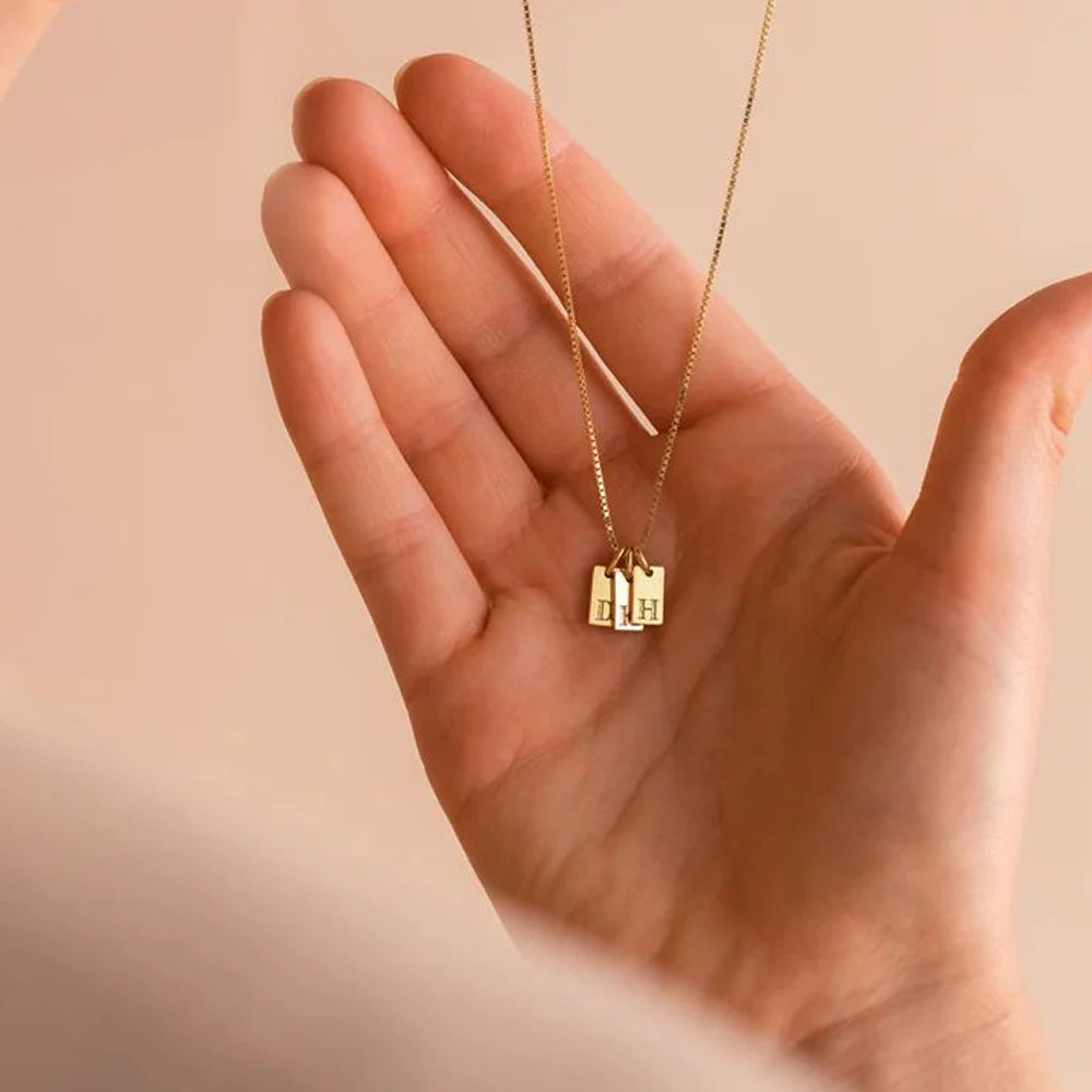 Initialen Plättchen Halskette