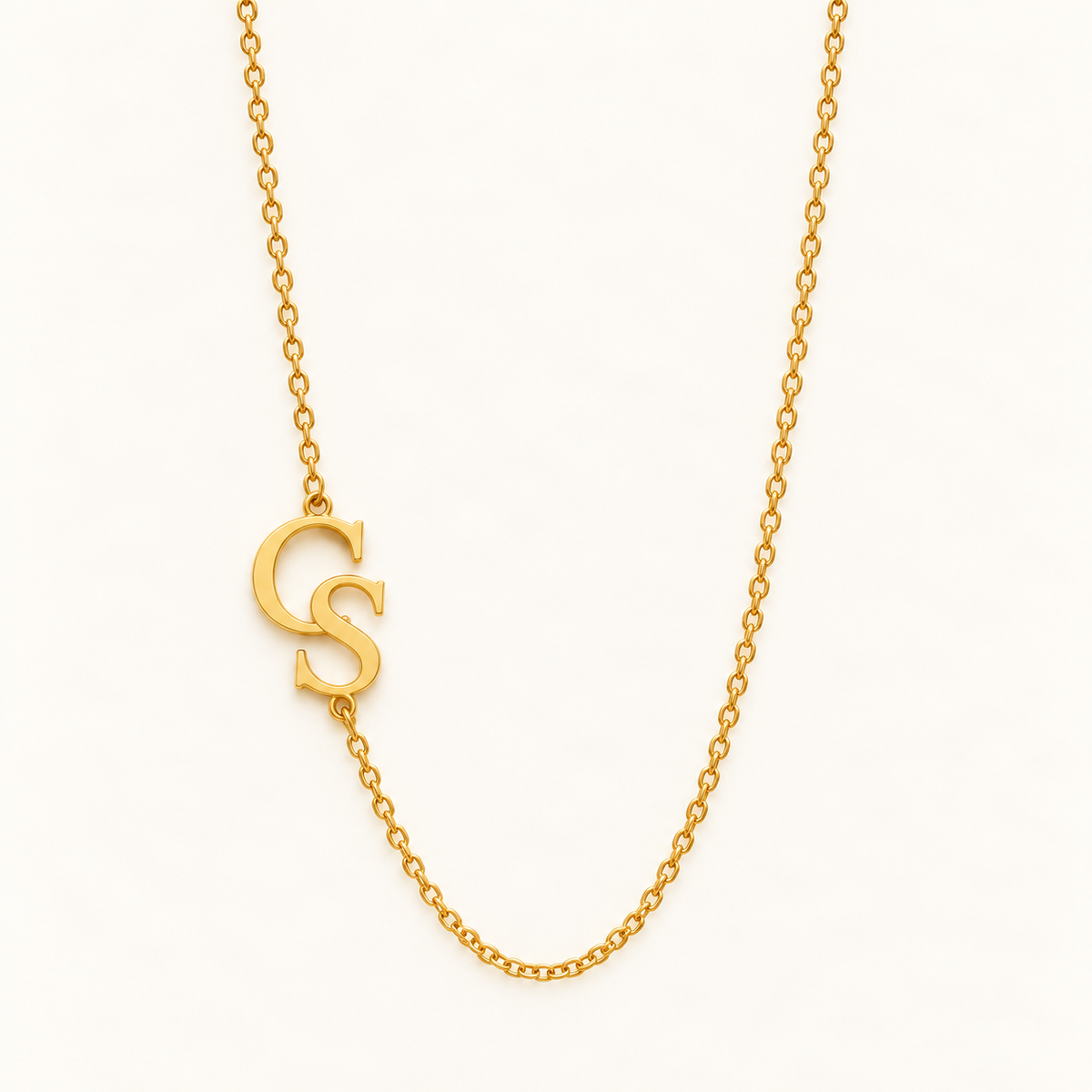 Seitliche Monogramm Halskette